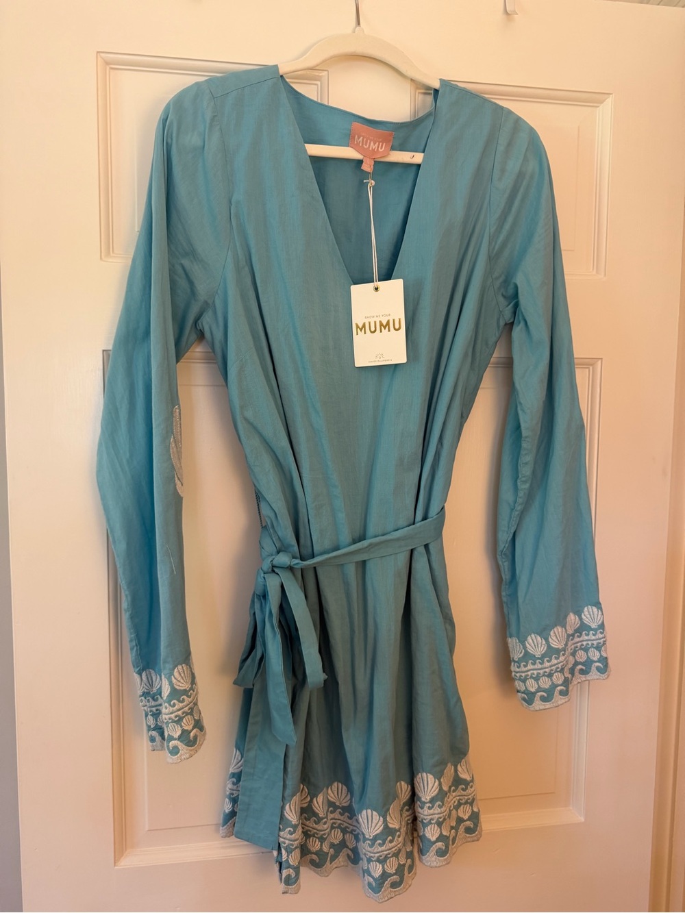 Show Me Your MuMu Teal Dress with Pink Label